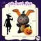GOOSH 5FT Inflatable Halloween Bunny with Pumpkin – Light-Up Yard Decoration